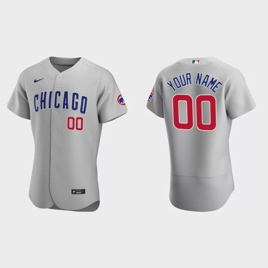 Men’s Cleveland Indians Gray Authentic 2020 Road Custom Jersey