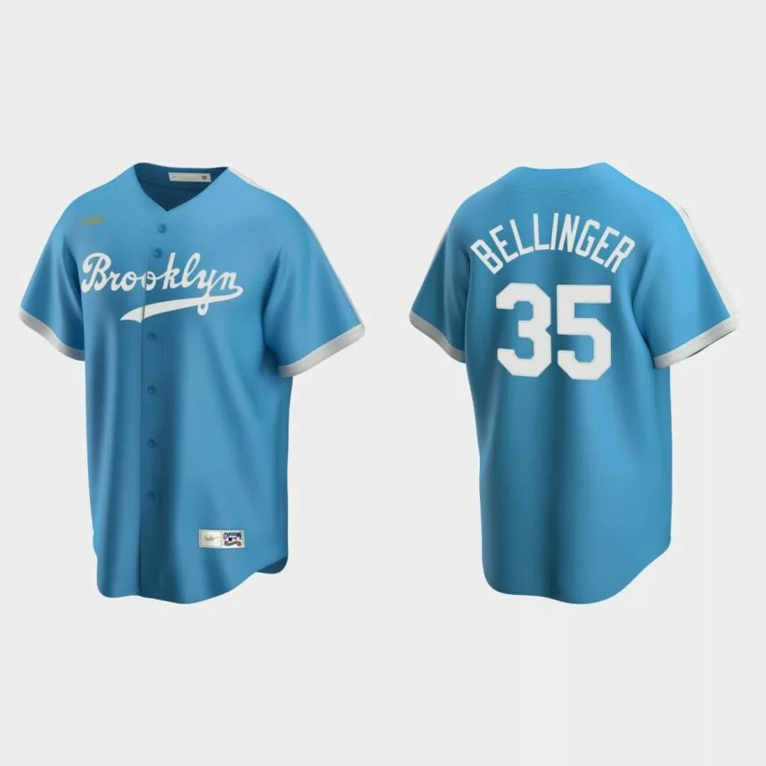 Men’s Cody Bellinger #35 Los Angeles Dodgers Cooperstown Collection Alternate Jersey – Light Blue