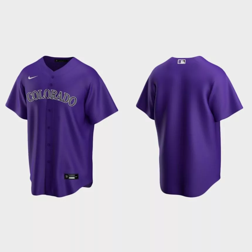 Men’s Colorado Rockies Alternate Replica Jersey – Purple