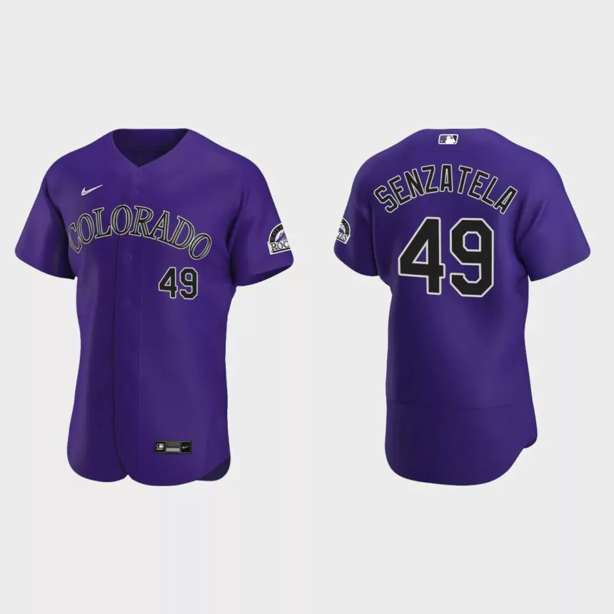 Men’s Colorado Rockies Antonio Senzatela 2020 Alternate Authentic Jersey – Purple