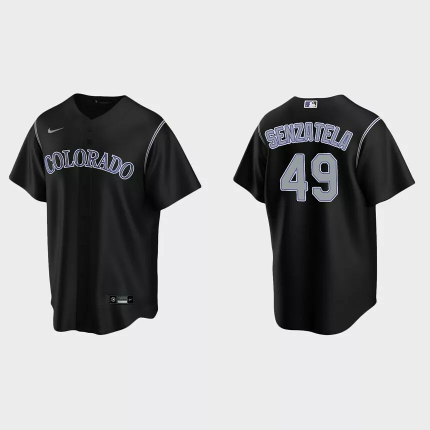 Men’s Colorado Rockies Antonio Senzatela Alternate Replica Jersey – Black