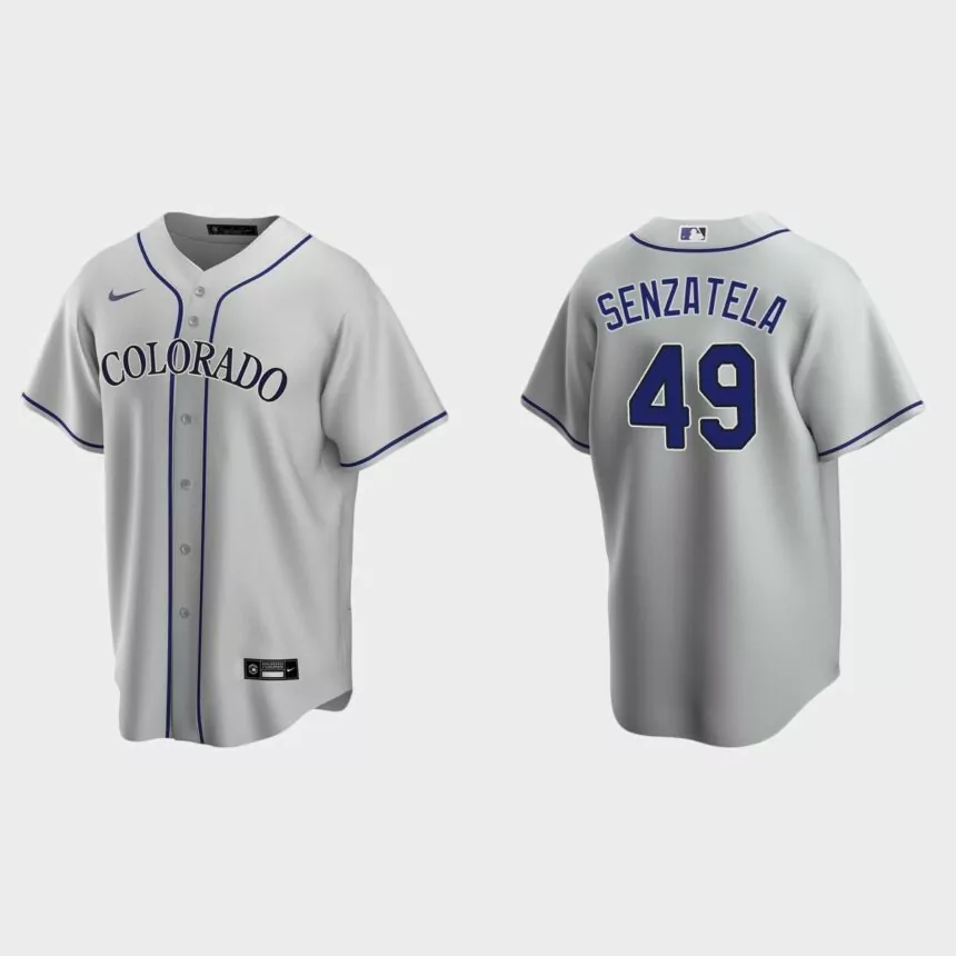 Men’s Colorado Rockies Antonio Senzatela Road Replica Jersey – Gray