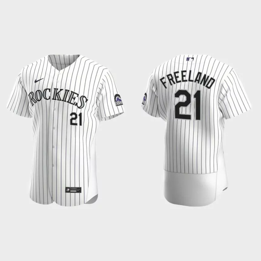 Men’s Colorado Rockies Kyle Freeland 2020 Home Authentic Jersey – White