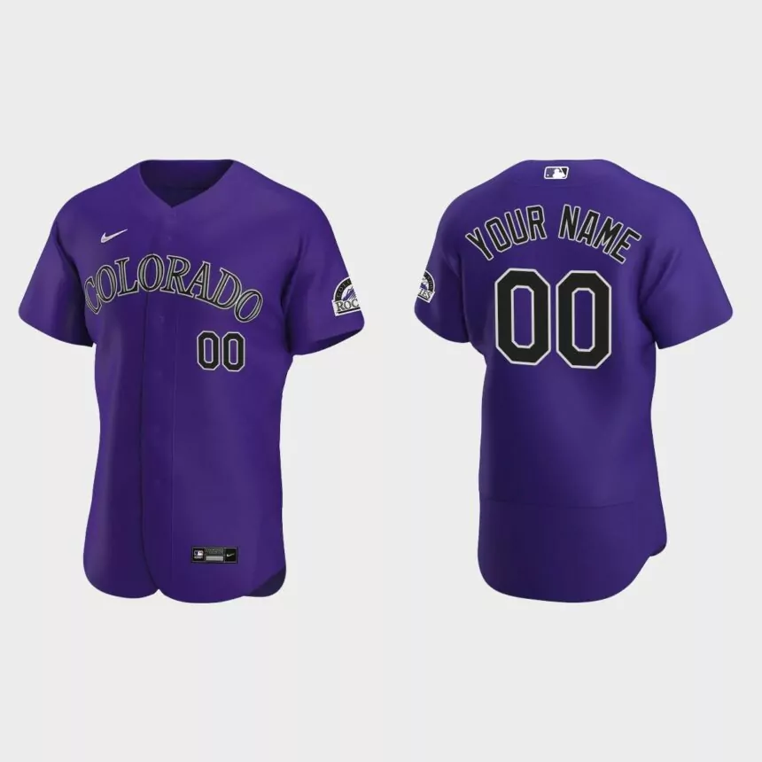 Men’s Colorado Rockies Purple Authentic 2020 Alternate Custom Jersey