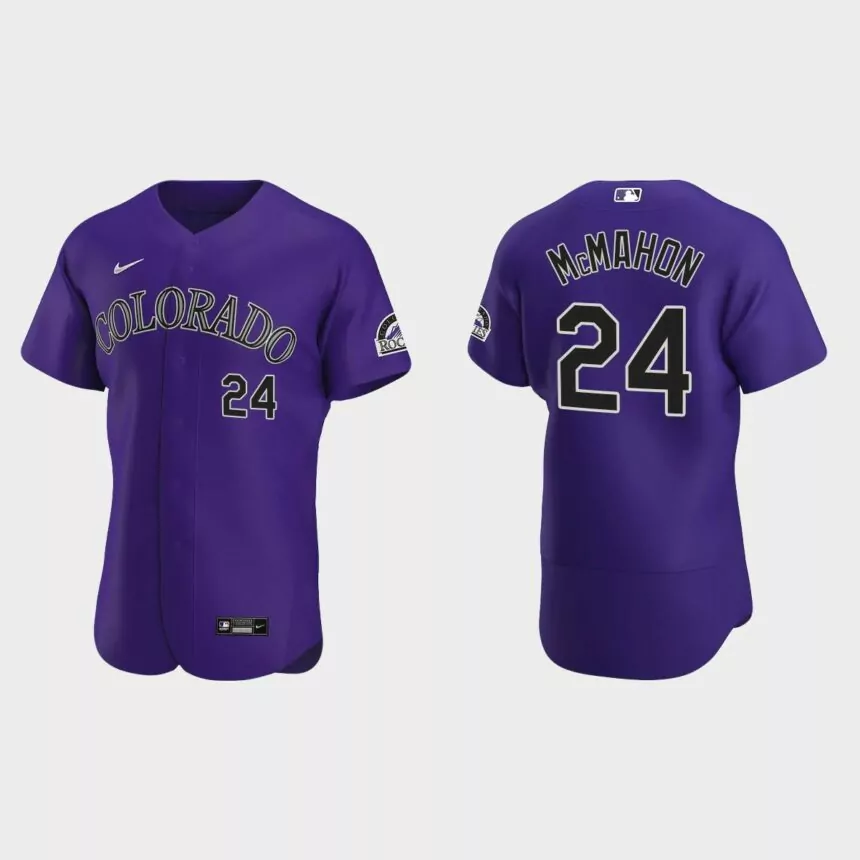 Men’s Colorado Rockies Ryan McMahon 2020 Alternate Authentic Jersey – Purple
