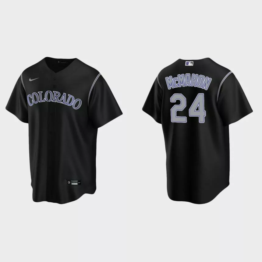 Men’s Colorado Rockies Ryan McMahon Alternate Replica Jersey – Black