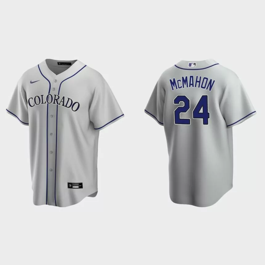 Men’s Colorado Rockies Ryan McMahon Road Replica Jersey – Gray