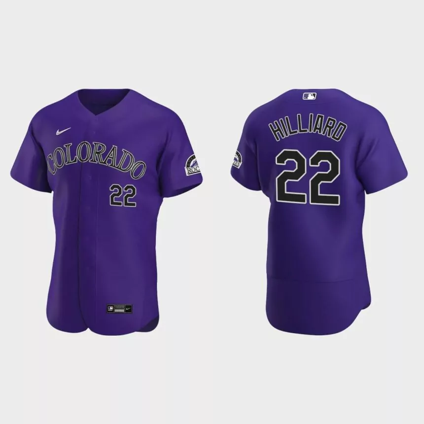 Men’s Colorado Rockies Sam Hilliard 2020 Alternate Authentic Jersey – Purple