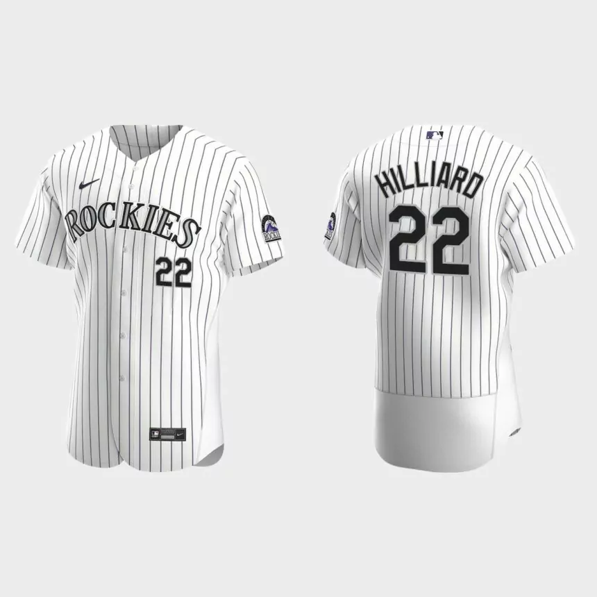 Men’s Colorado Rockies Sam Hilliard 2020 Home Authentic Jersey – White