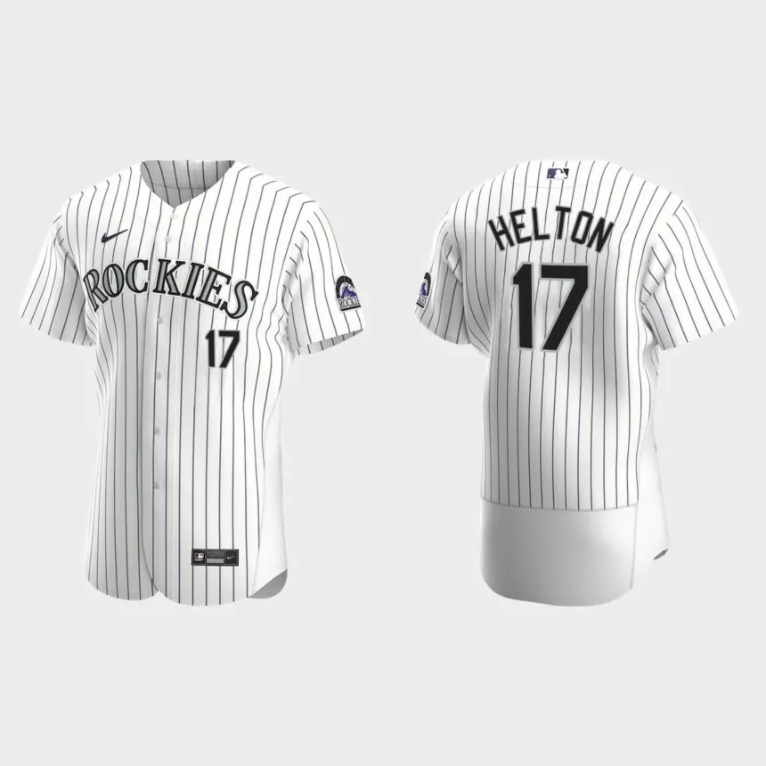 Men’s Colorado Rockies Todd Helton 2020 Home Authentic Jersey – White