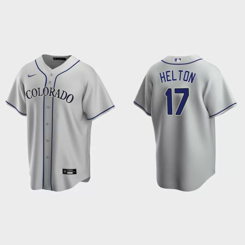 Men’s Colorado Rockies Todd Helton Road Replica Jersey – Gray