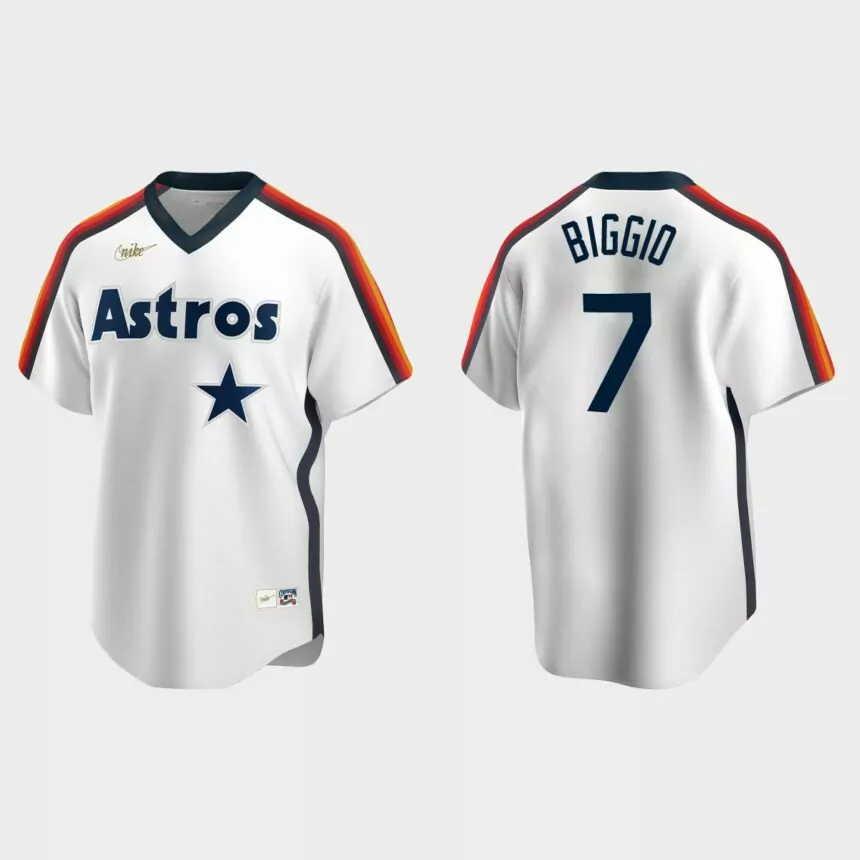 Men’s Craig Biggio Houston Astros Cooperstown Collection Home Jersey – White