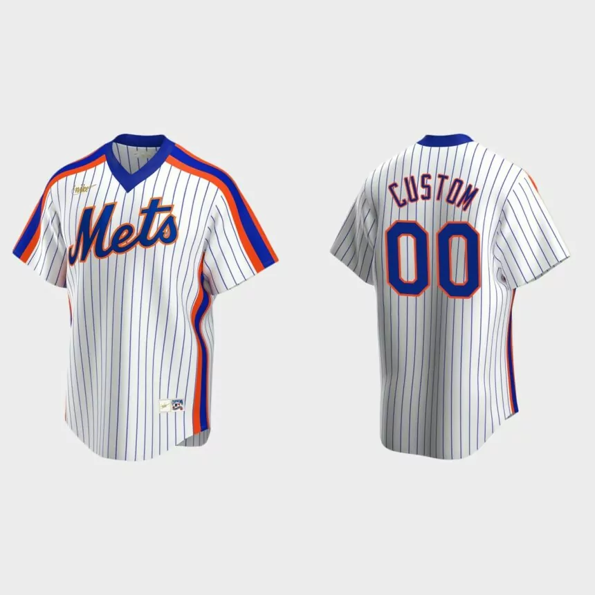 Men’s Custom Toronto Blue Jays Cooperstown Collection Home Jersey – White
