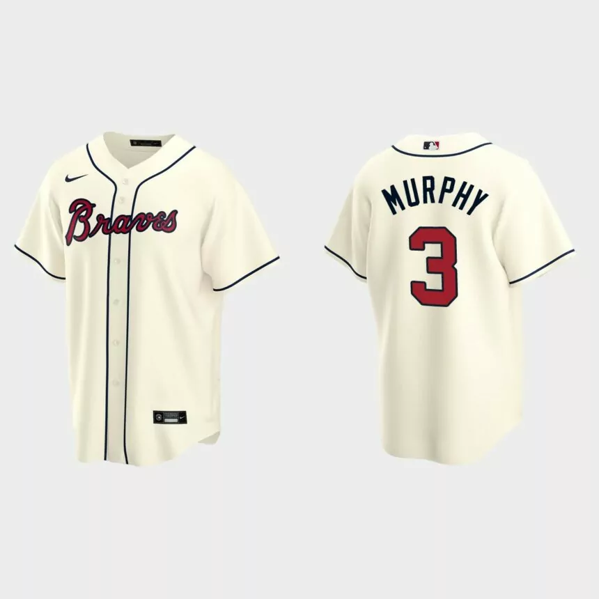 Men’s Dale Murphy Atlanta Braves Alternate Replica Jersey – Cream