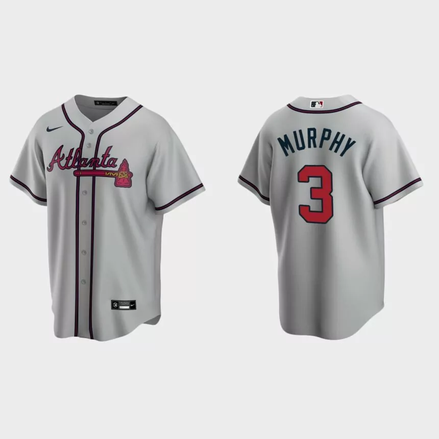 Men’s Dale Murphy Atlanta Braves Road Replica Jersey – Gray