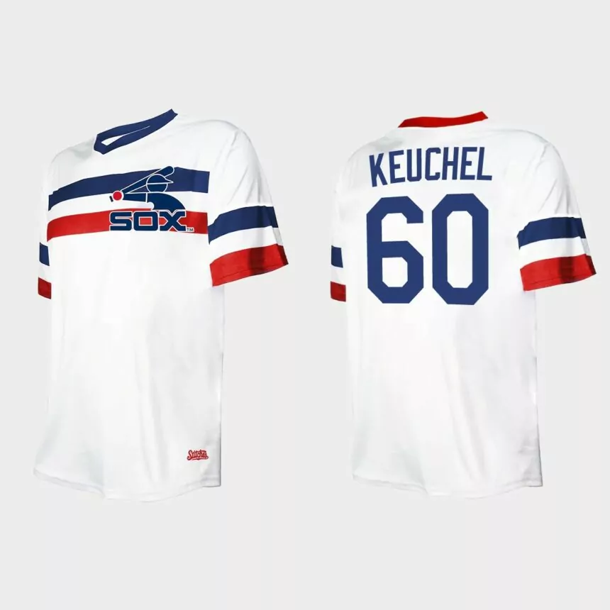 Men’s Dallas Keuchel Chicago White Sox Cooperstown Collection V-Neck Jersey – White