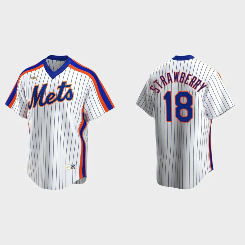Men’s Darryl Strawberry New York Mets Home Cooperstown Collection Jersey – White