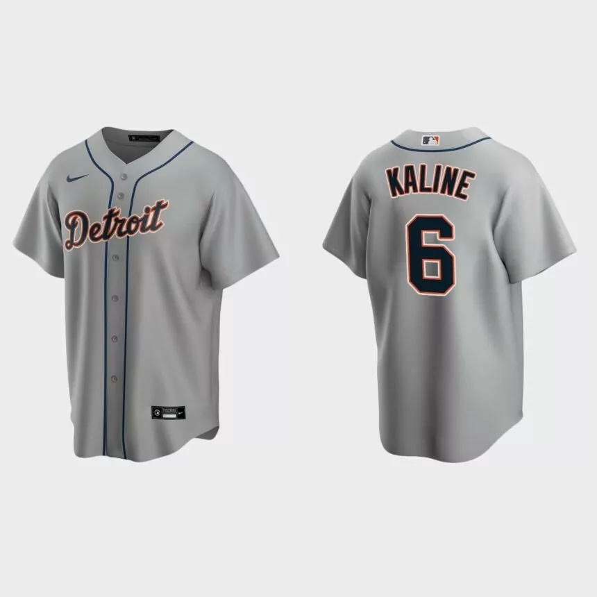 Men’s Detroit Tigers Al Kaline Road Replica Jersey – Gray.jpg