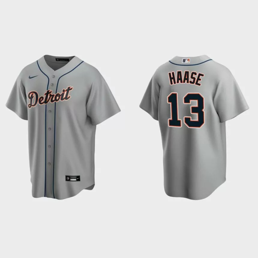 Men’s Detroit Tigers Eric Haase Gray Replica Road Jersey.jpg