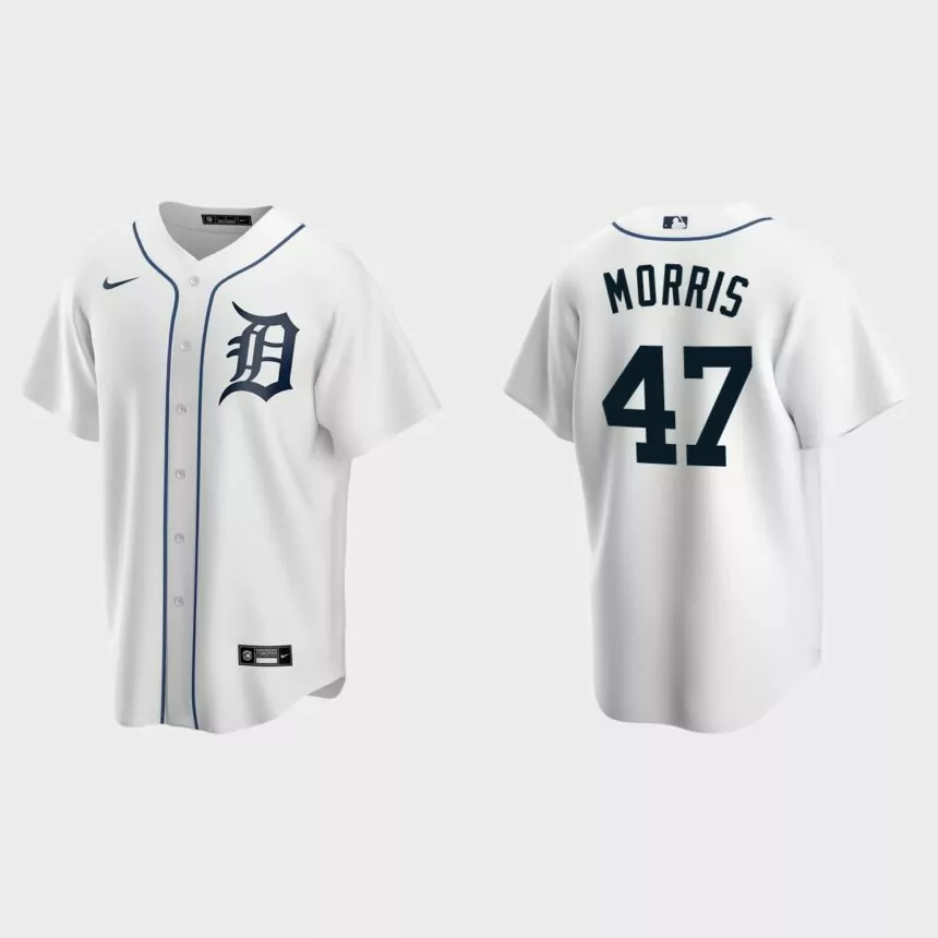 Men’s Detroit Tigers Jack Morris Home Replica Jersey – White.jpg