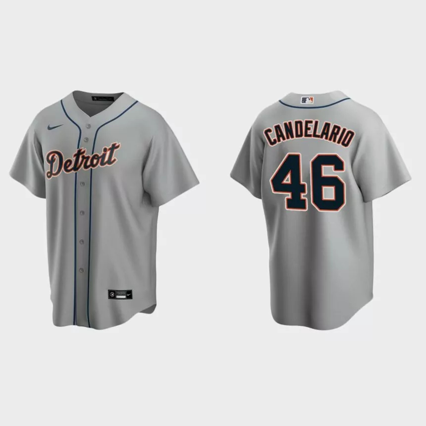 Men’s Detroit Tigers Jeimer Candelario Road Replica Jersey – Gray.jpg