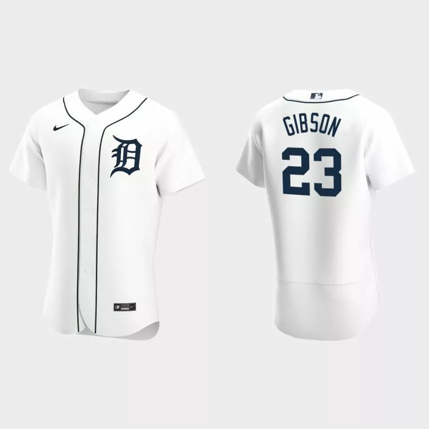 Men’s Detroit Tigers Kirk Gibson 2020 Home Authentic Jersey – White.jpg