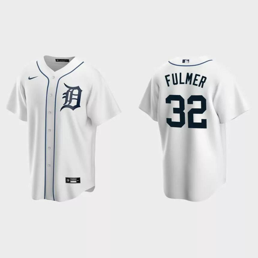 Men’s Detroit Tigers Michael Fulmer Home Replica Jersey – White.jpg