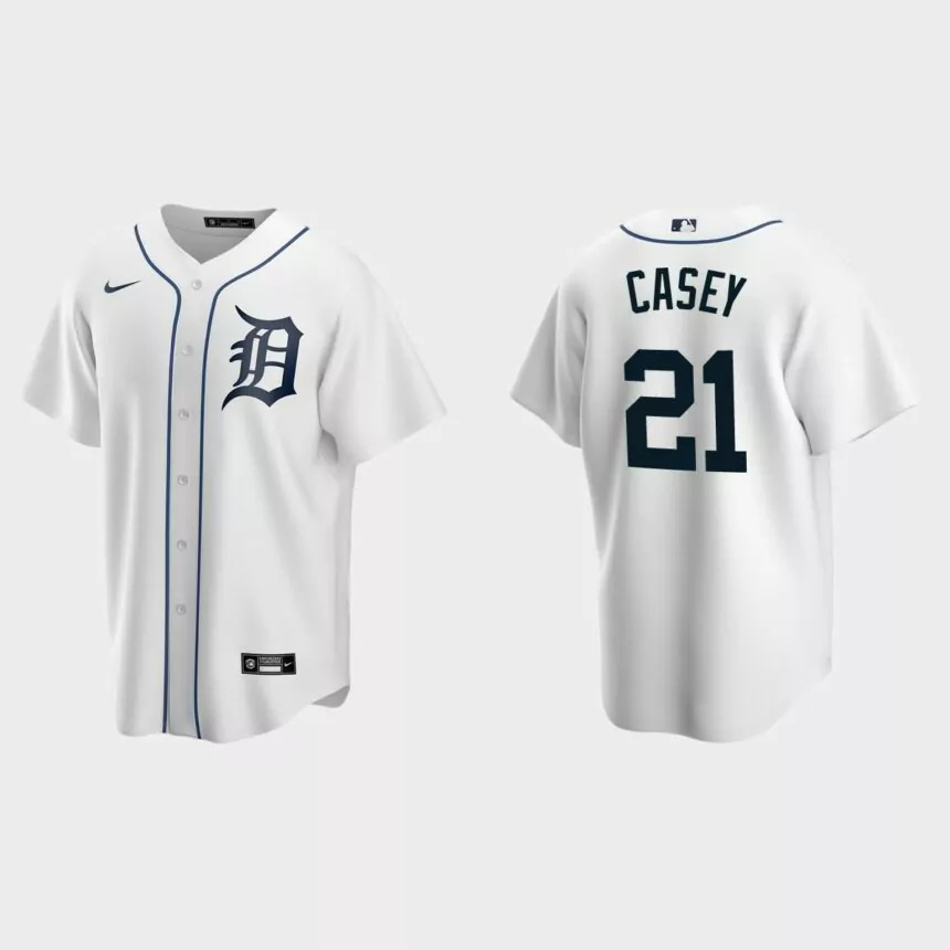 Men’s Detroit Tigers Sean Casey White Replica Retired Player Jersey.jpg
