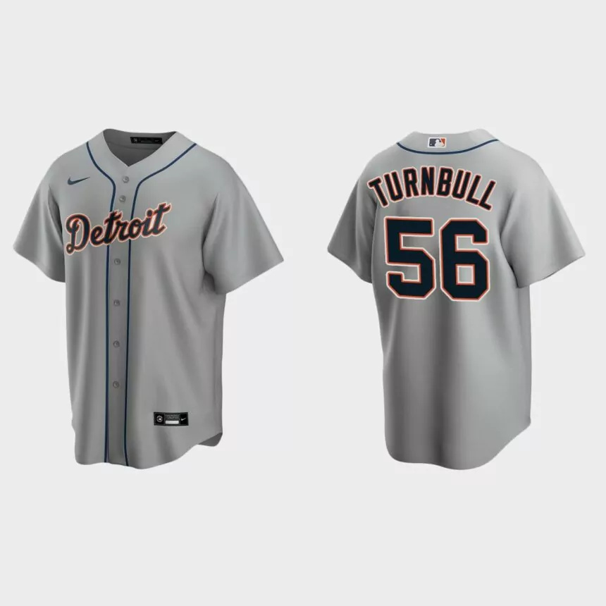 Men’s Detroit Tigers Spencer Turnbull Road Replica Jersey – Gray.jpg