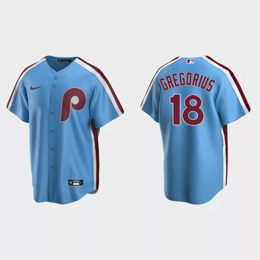 Men’s Didi Gregorius Philadelphia Phillies Cooperstown Collection Road Jersey – Light Blue