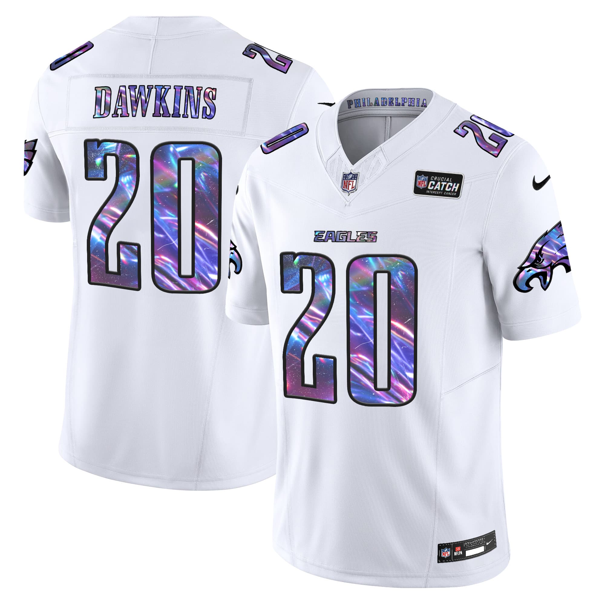 Men’s Eagles 2024 Crucial Catch Vapor Limited Jersey V2 – All Stitched   Brian Dawkins    20