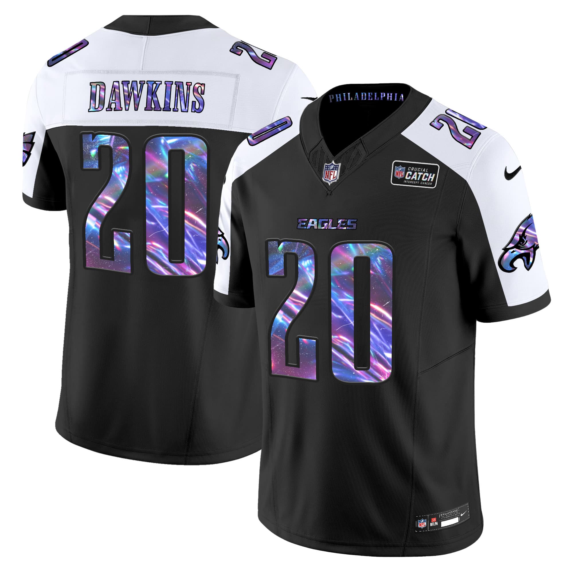 Men’s Eagles 2024 Crucial Catch Vapor Limited Jersey V2 – All Stitched   Brian Dawkins 20