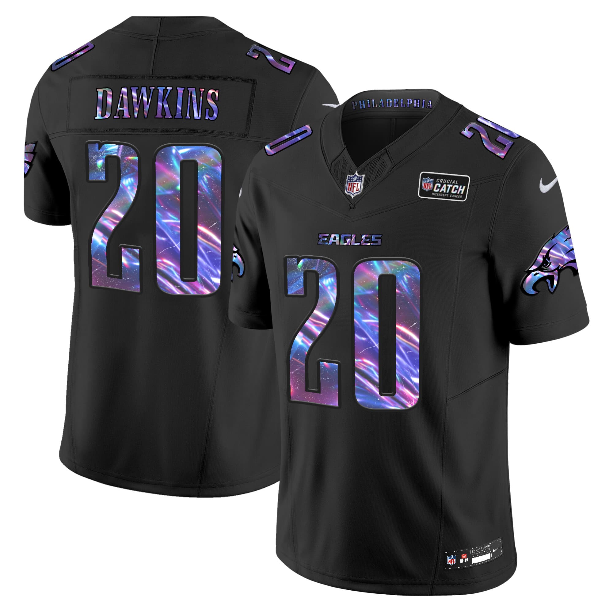Men’s Eagles 2024 Crucial Catch Vapor Limited Jersey V2 – All Stitched   Brian Dawkins