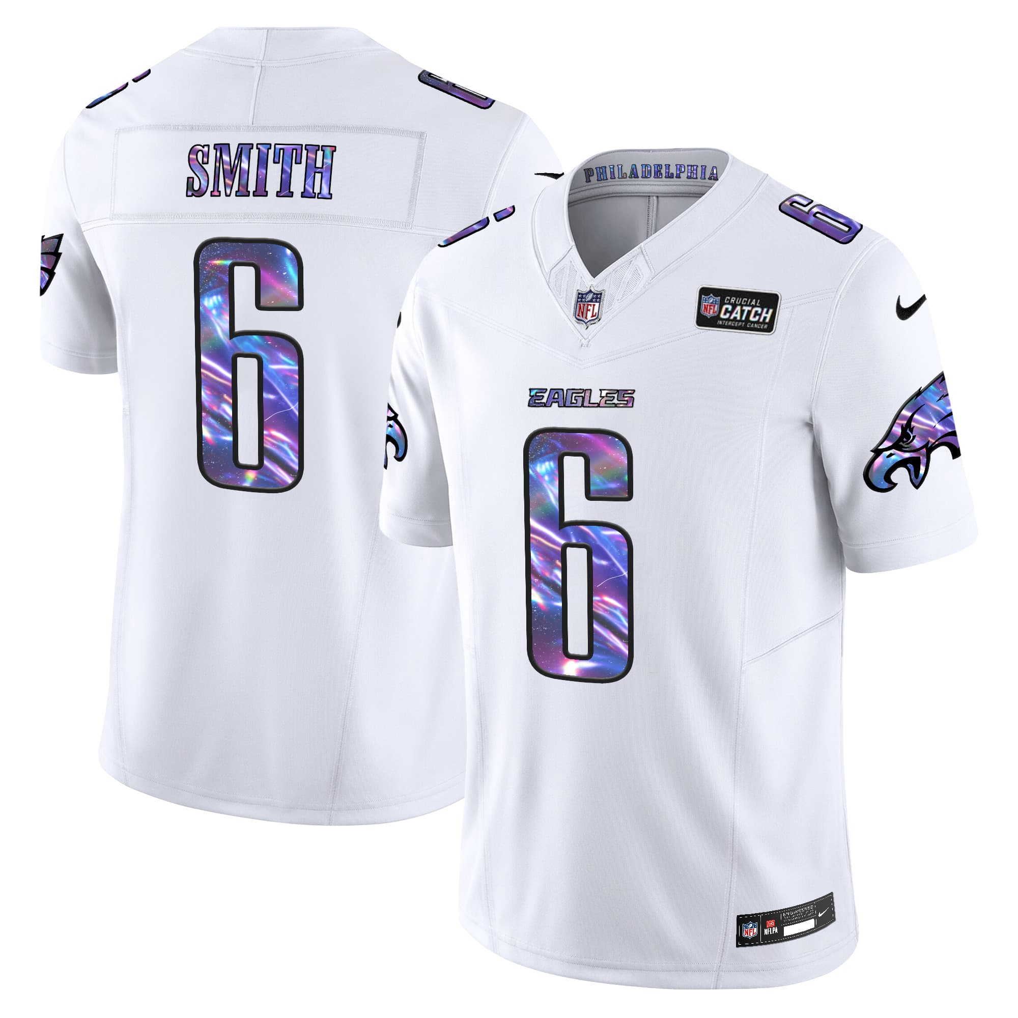 Men’s Eagles 2024 Crucial Catch Vapor Limited Jersey V2 – All Stitched   DeVonta Smith      6