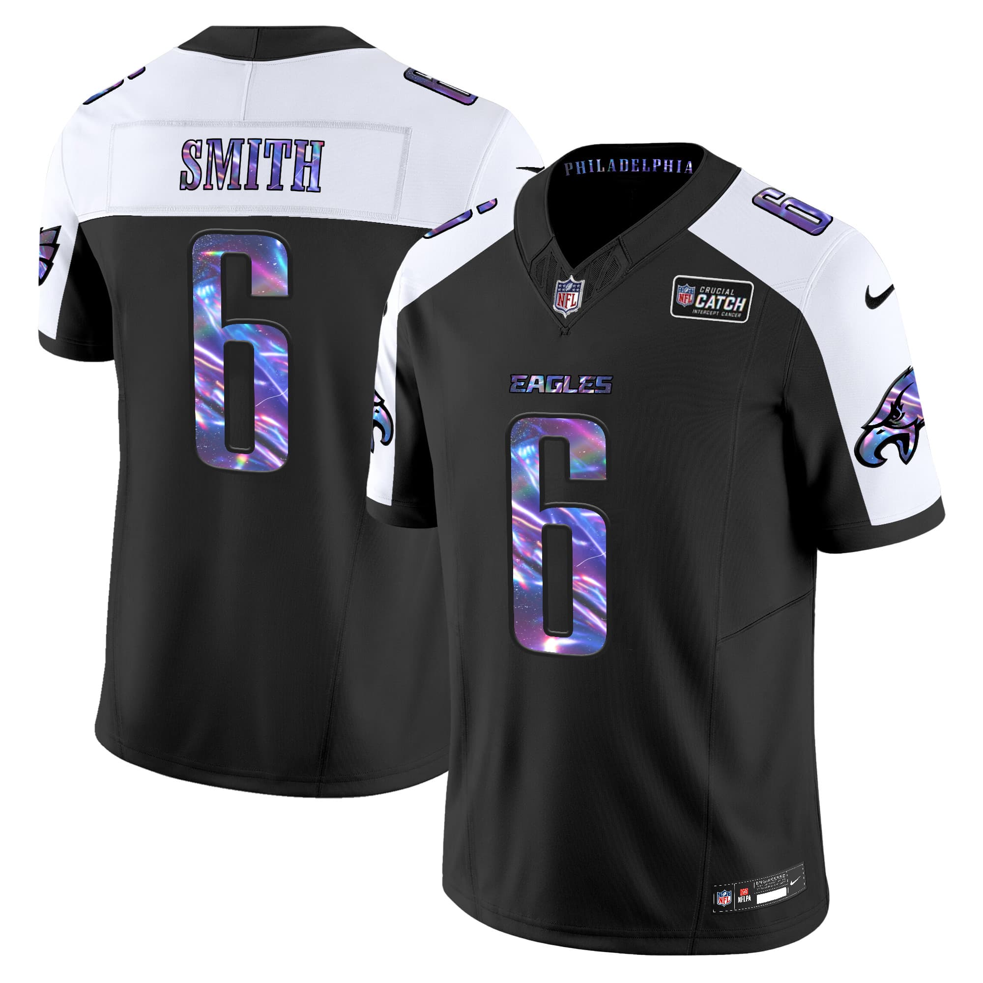Men’s Eagles 2024 Crucial Catch Vapor Limited Jersey V2 – All Stitched   DeVonta Smith 6