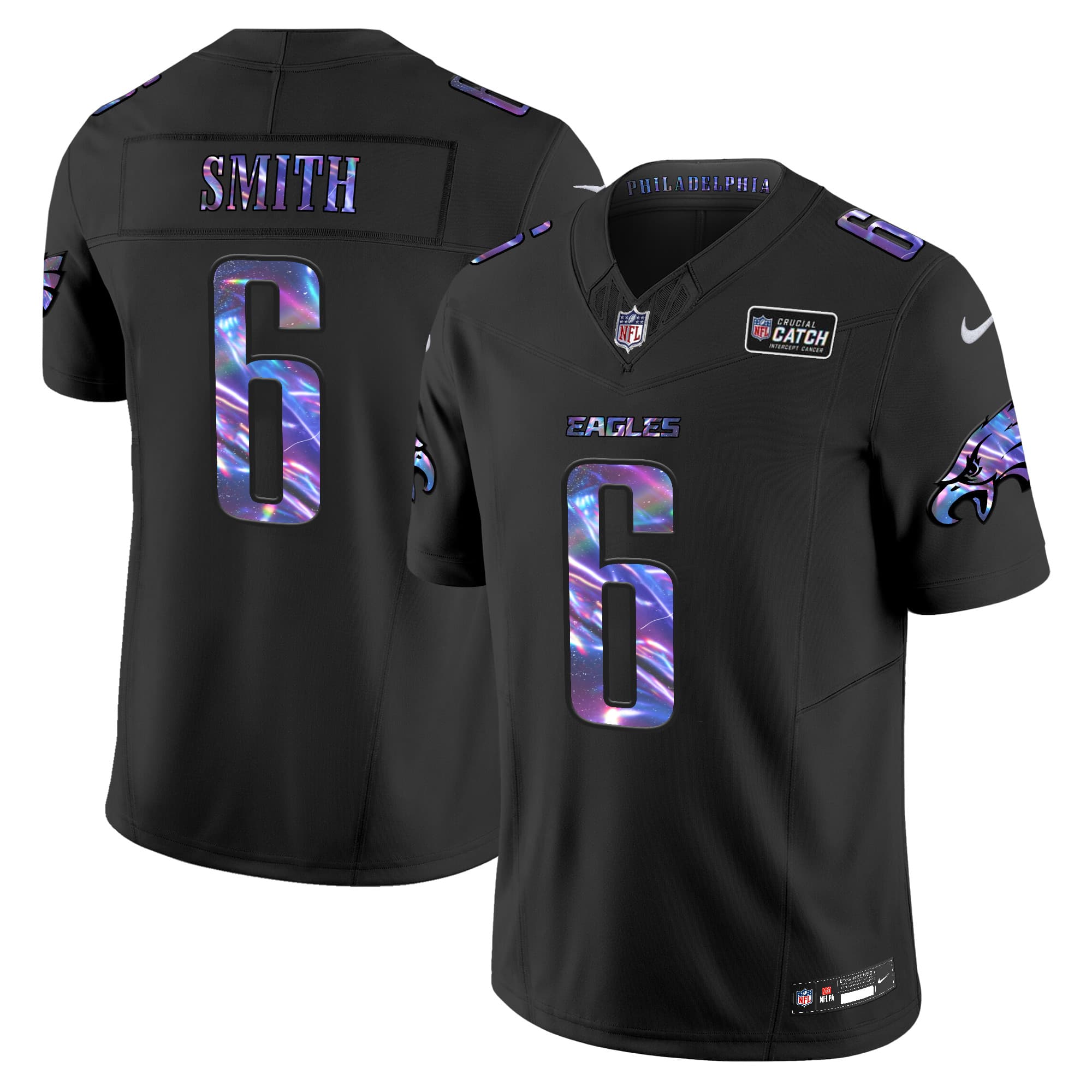 Men’s Eagles 2024 Crucial Catch Vapor Limited Jersey V2 – All Stitched   DeVonta Smith
