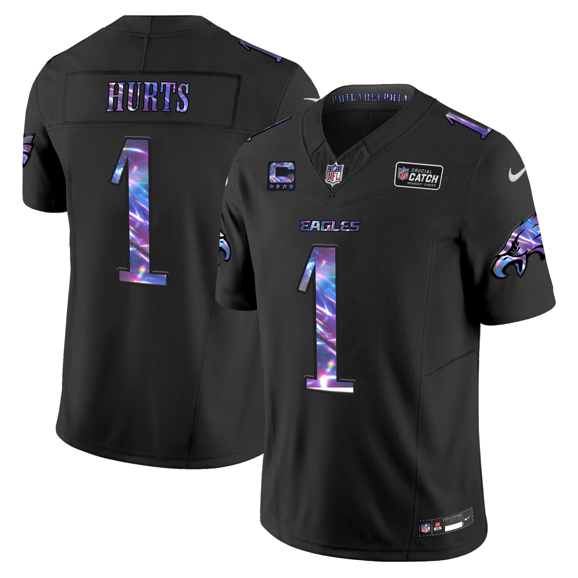 Men’s Eagles 2024 Crucial Catch Vapor Limited Jersey V2 – All Stitched   Jalen Hurts 1