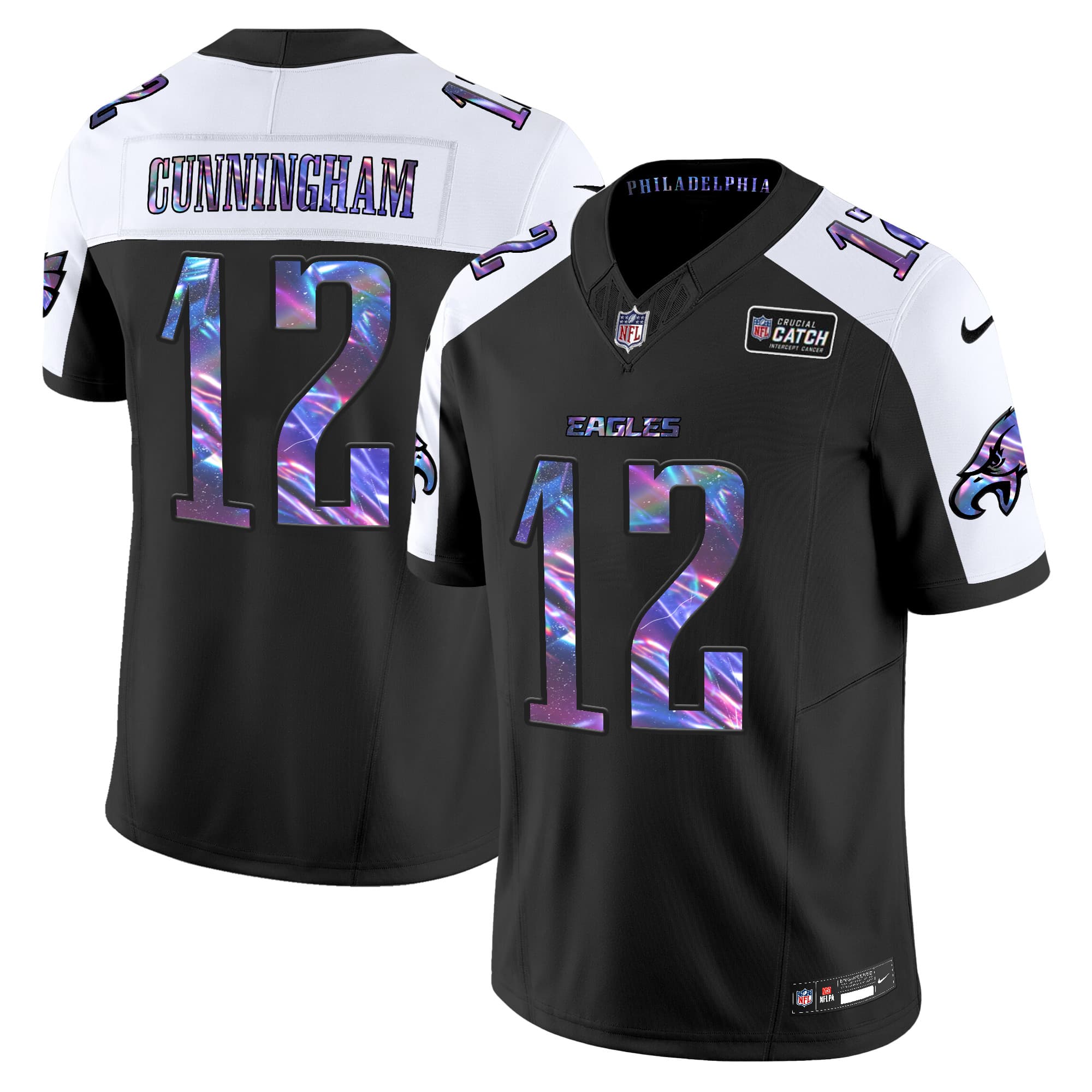 Men’s Eagles 2024 Crucial Catch Vapor Limited Jersey V2 – All Stitched  Randall Cunningham  12