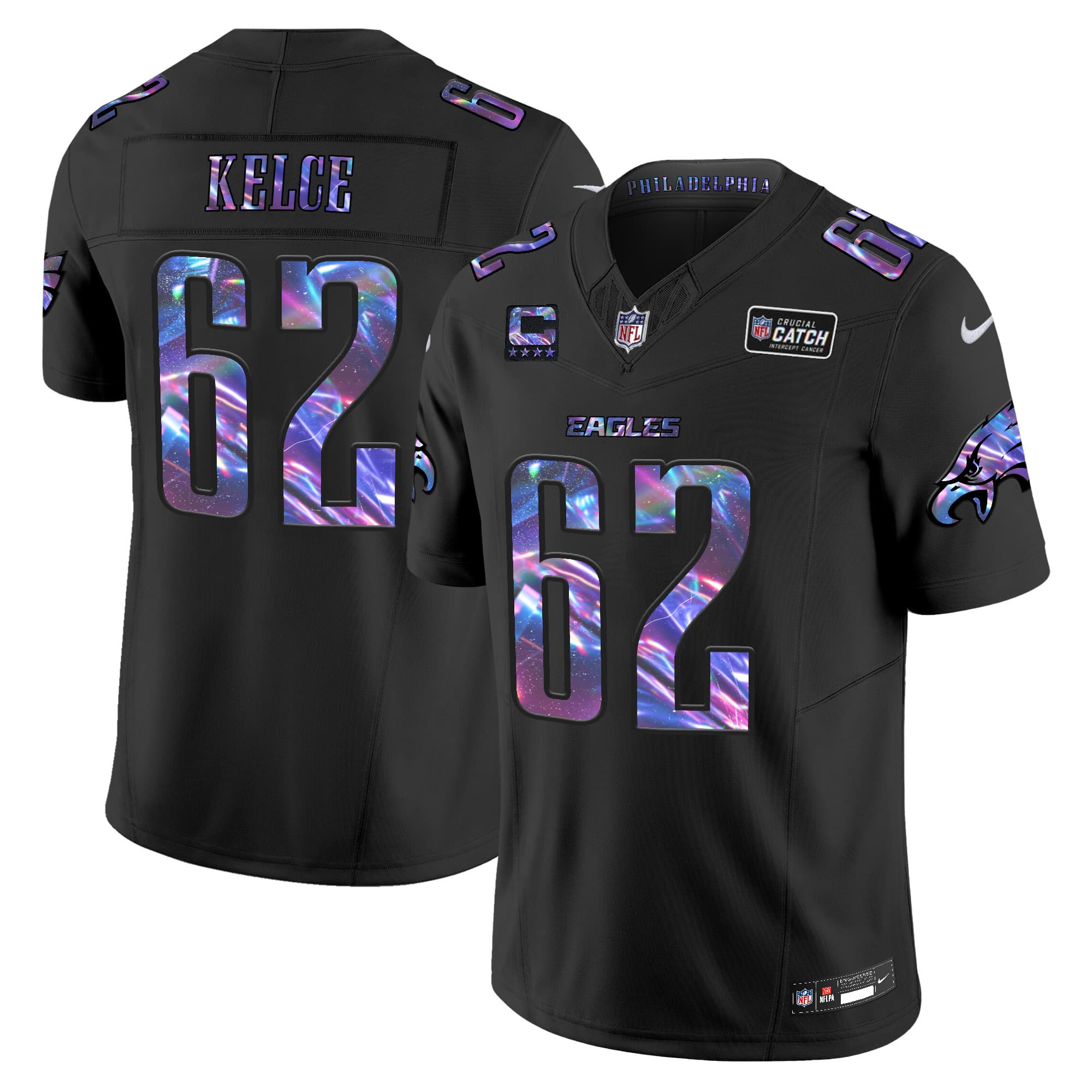 Men’s Eagles 2024 Crucial Catch Vapor Limited Jersey V2 – All Stitched Jason Kelce