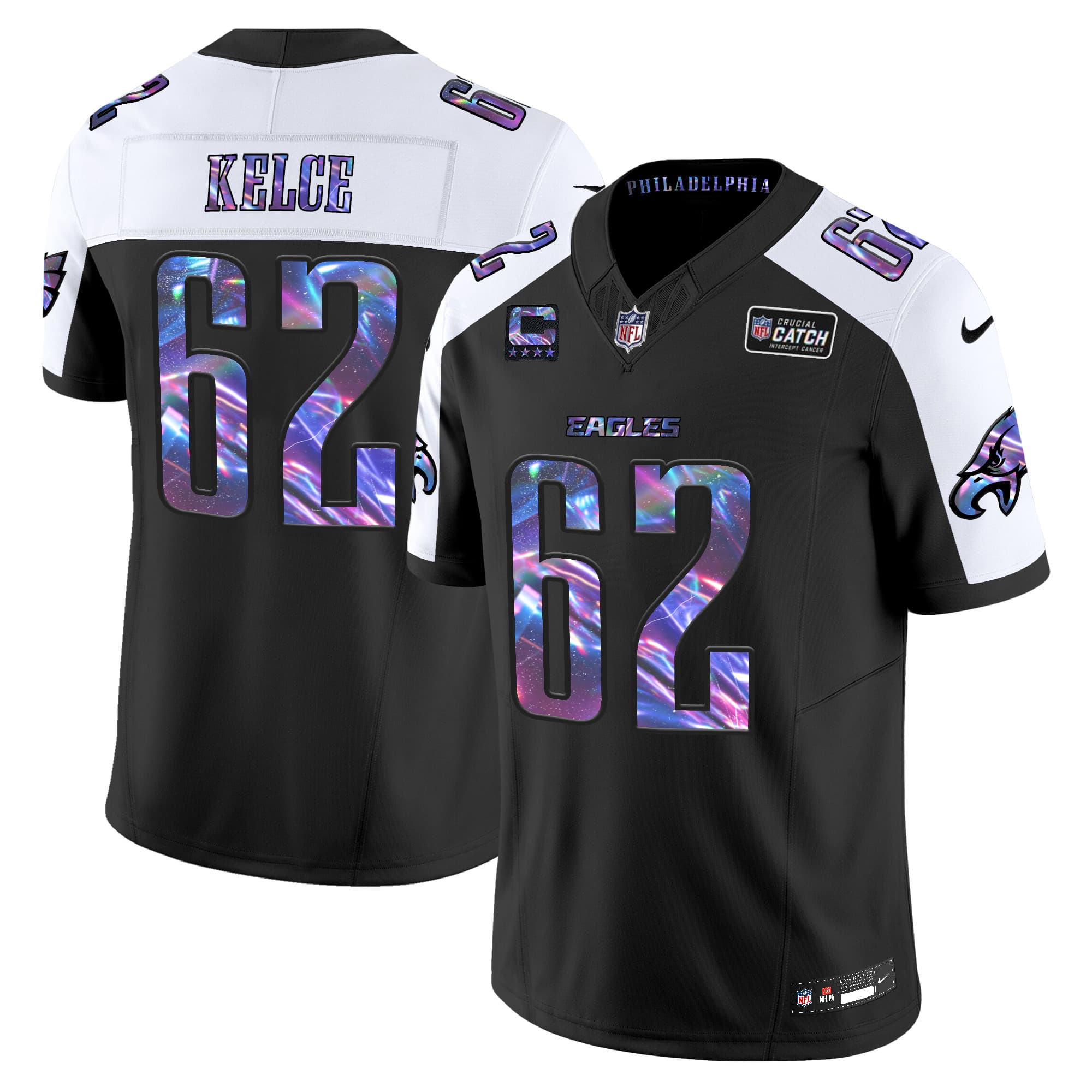 Men’s Eagles 2024 Crucial Catch Vapor Limited Jersey V2 – All Stitched Jason Kelce 62