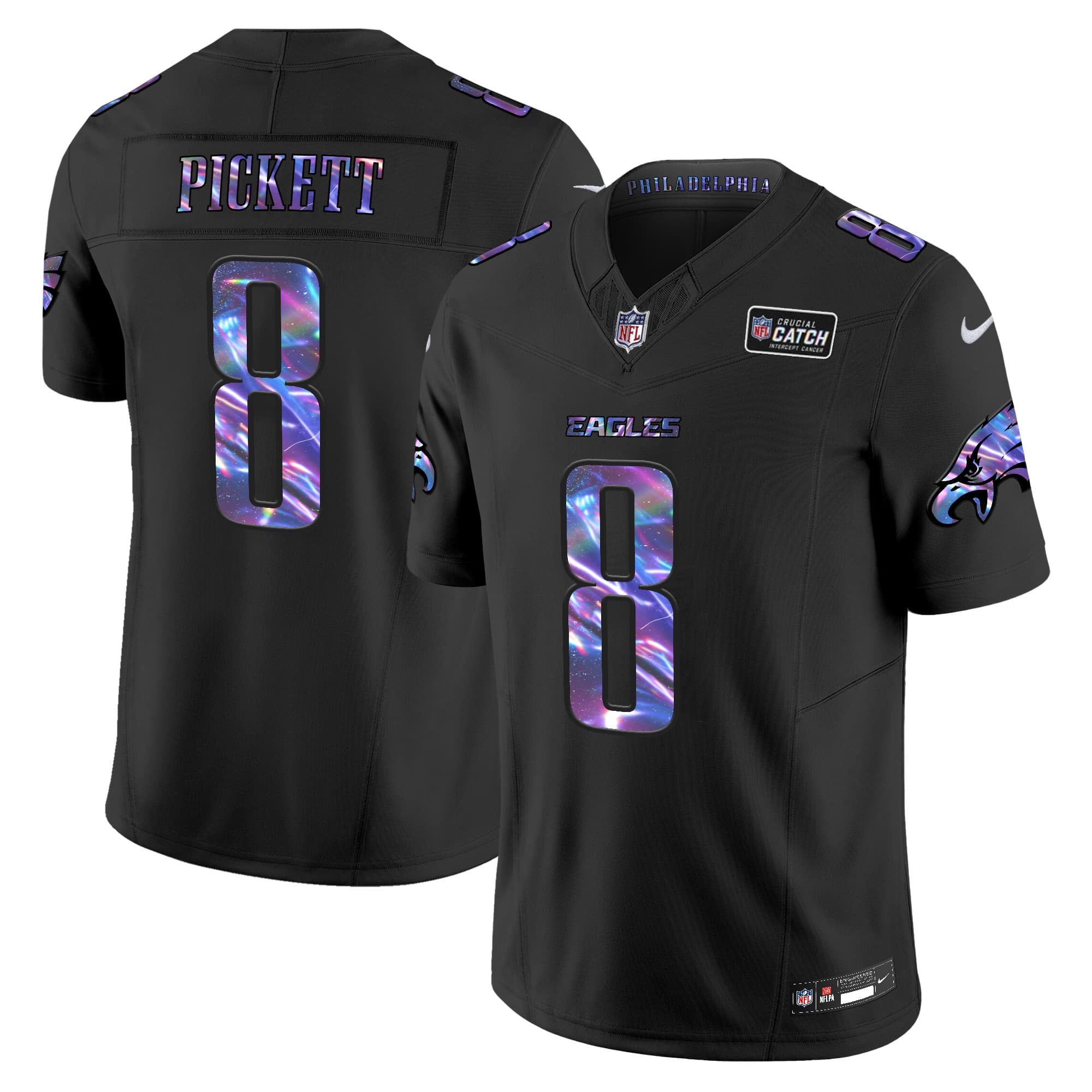 Men’s Eagles 2024 Crucial Catch Vapor Limited Jersey V2 – All Stitched Kenny Pickett