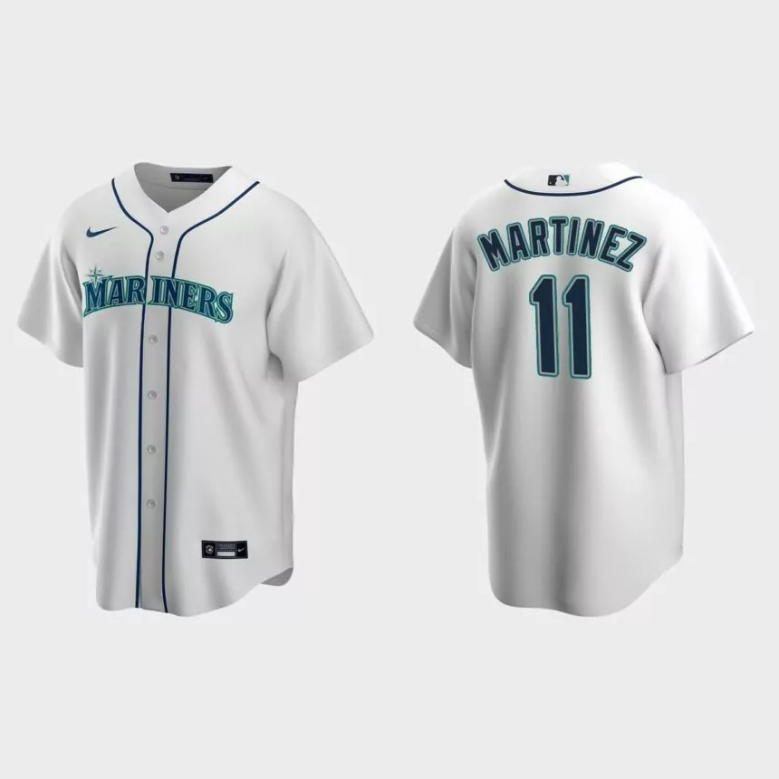 Men’s Edgar Martinez #11 Seattle Mariners Home Replica Jersey – White