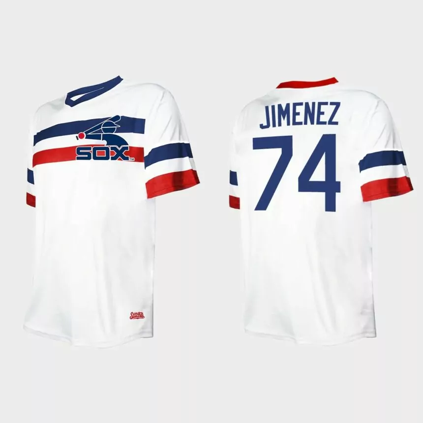Men’s Eloy Jimenez Chicago White Sox Cooperstown Collection V-Neck Jersey – White