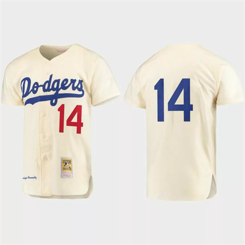 Men’s Enrique Hernandez Brooklyn Dodgers Cooperstown Collection Authentic Jersey – Cream.jpg