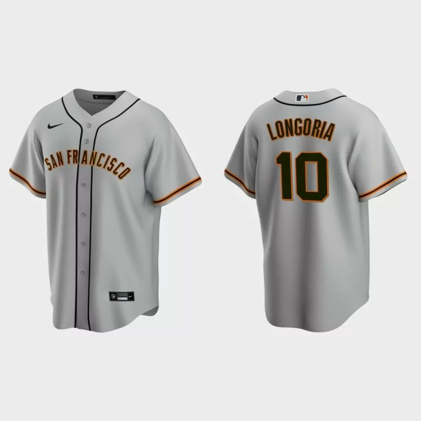 Men’s Evan Longoria #10 San Francisco Giants Road Replica Jersey – Gray