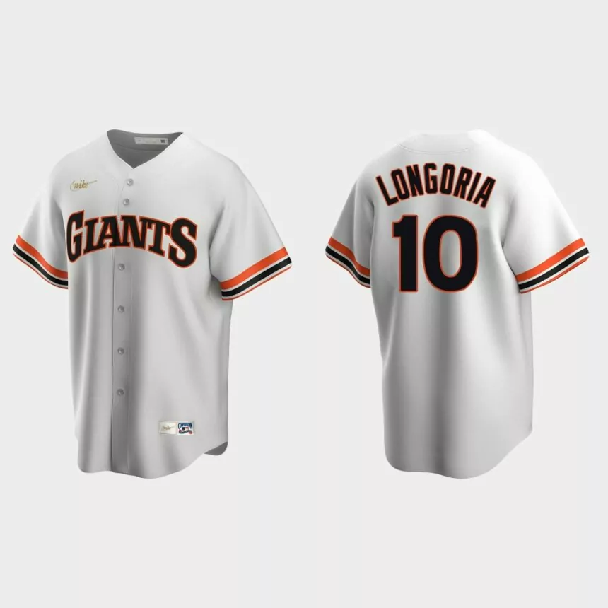 Men’s Evan Longoria San Francisco Giants Cooperstown Collection Home Jersey – White