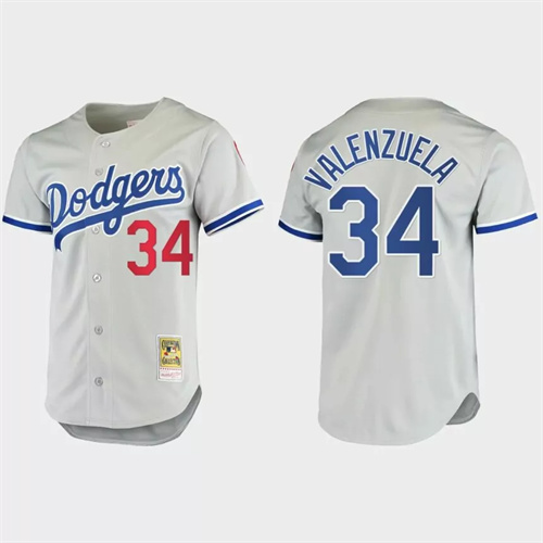 Men’s Fernando Valenzuela Brooklyn Dodgers Cooperstown Collection Authentic Jersey – Gray.jpg
