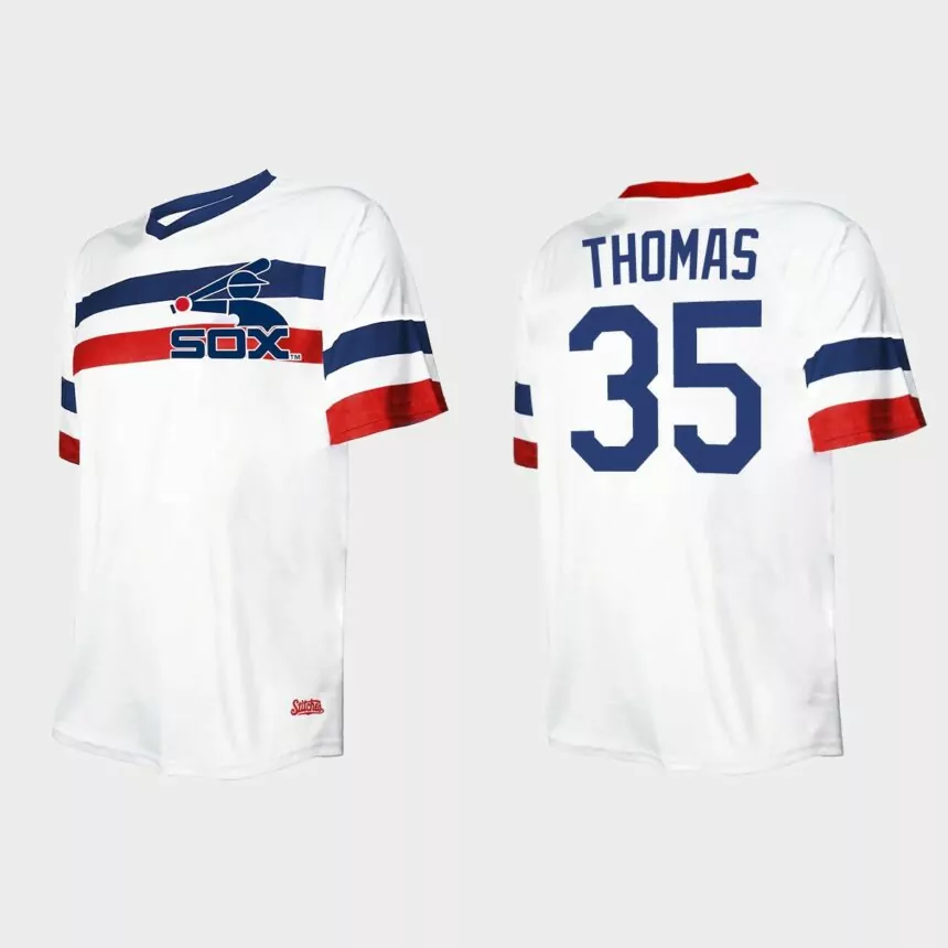 Men’s Frank Thomas Chicago White Sox Cooperstown Collection V-Neck Jersey – White