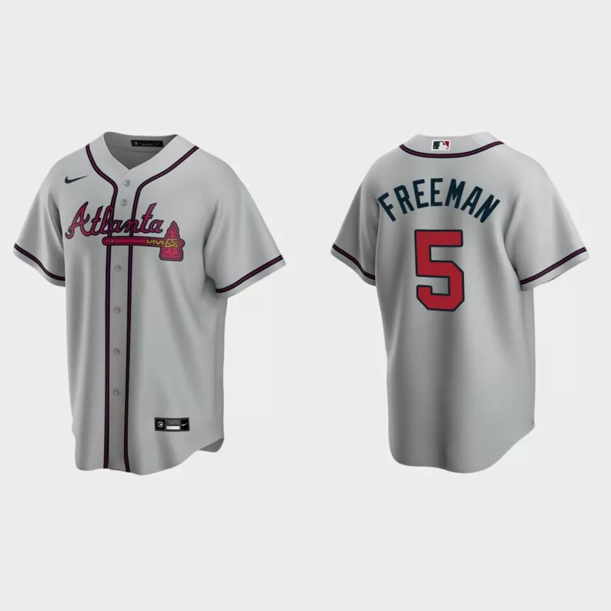 Men’s Freddie Freeman Atlanta Braves Road Replica Jersey – Gray