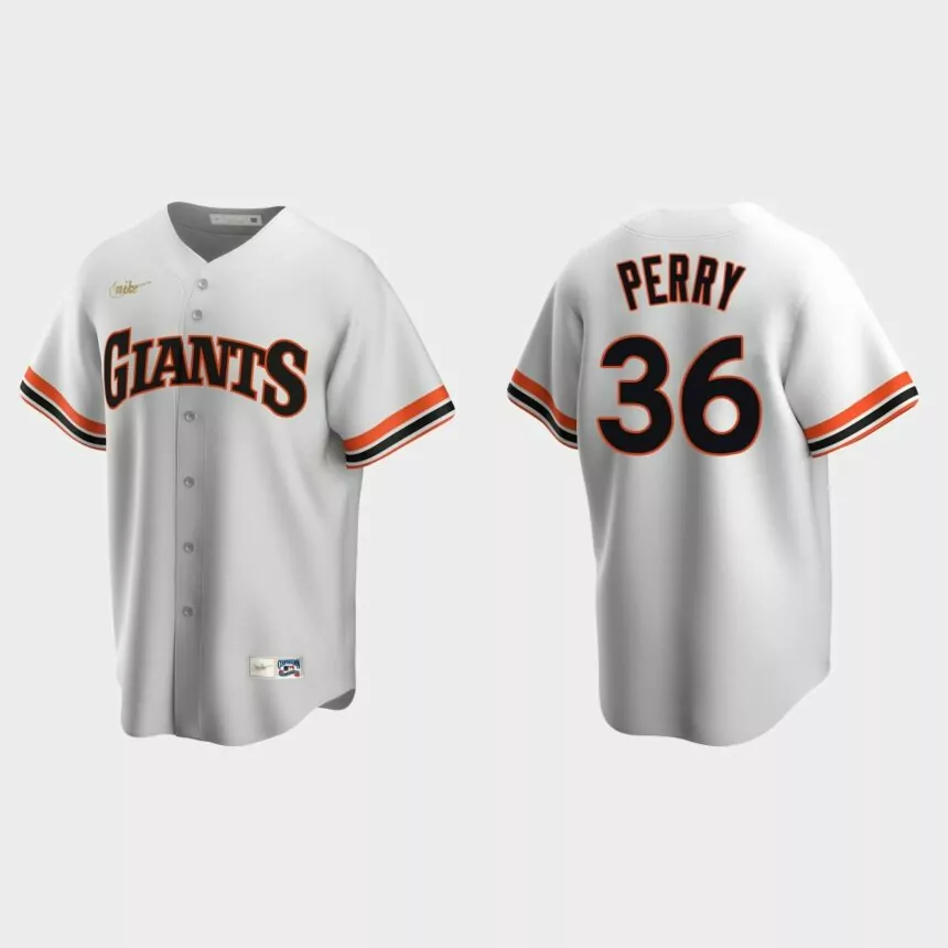 Men’s Gaylord Perry #36 San Francisco Giants Cooperstown Collection Home Jersey – White